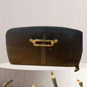 Jimmy Choo Black Leather With Gold wallet